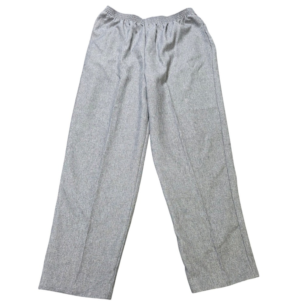 White Stag Elastic Waist Dress Pants Women's Size 14 Avarage Grey‎ Straight Leg